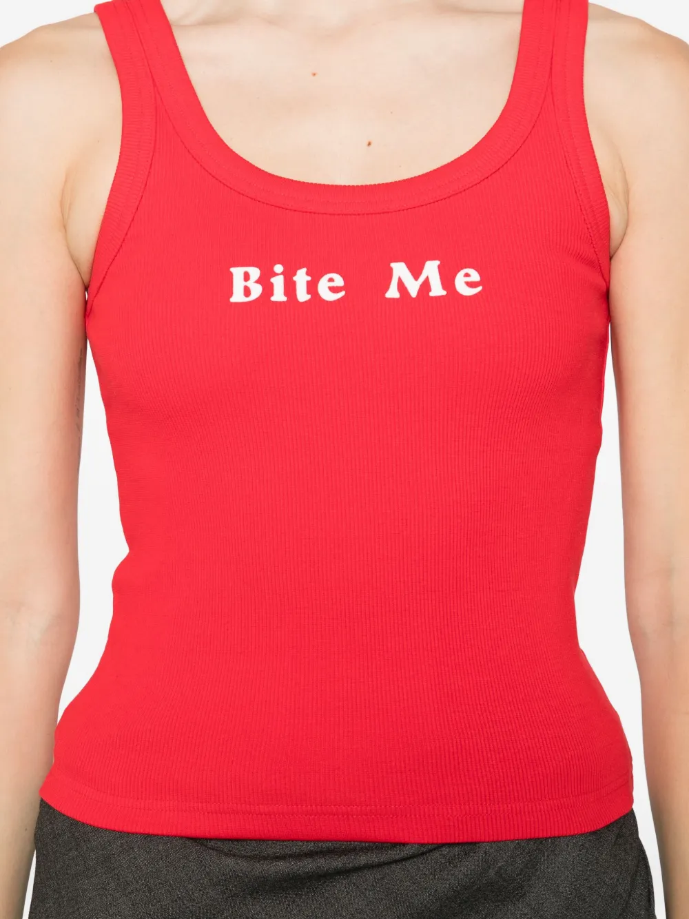 Markgong Slogan-embroidered Tank Top In Red