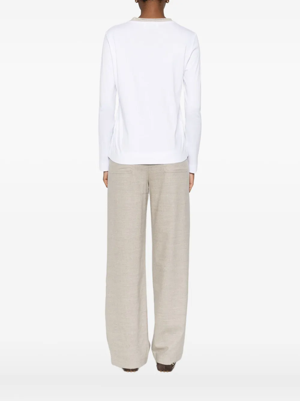 Gran Sasso Klassisches Langarmshirt In White