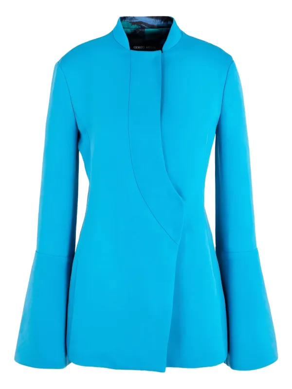 Giorgio Armani Flared-sleeve Fitted Jacket in Blue
