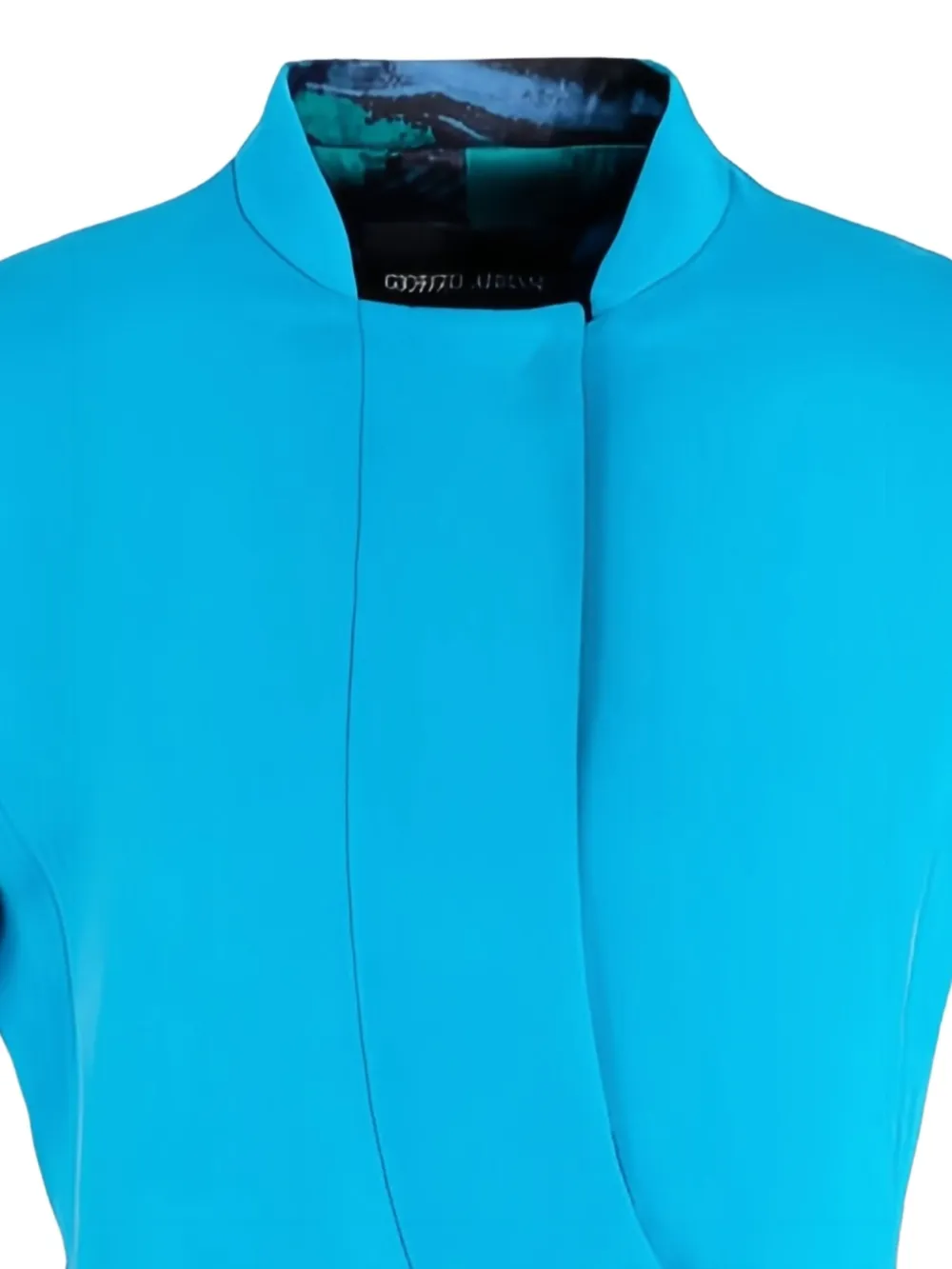 Giorgio Armani Flared-sleeve Fitted Jacket In Blue