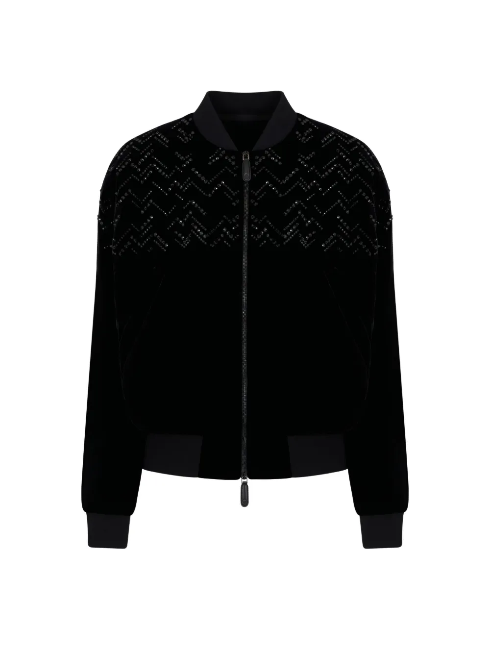 Giorgio Armani Embellished Bomber Jacket In Black