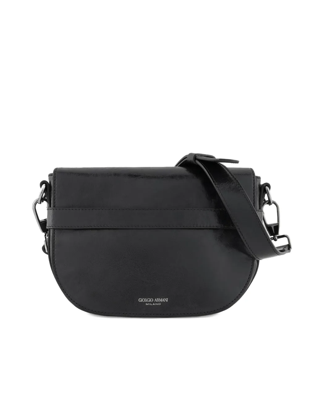Giorgio Armani buckle strap shoulder bag - Zwart