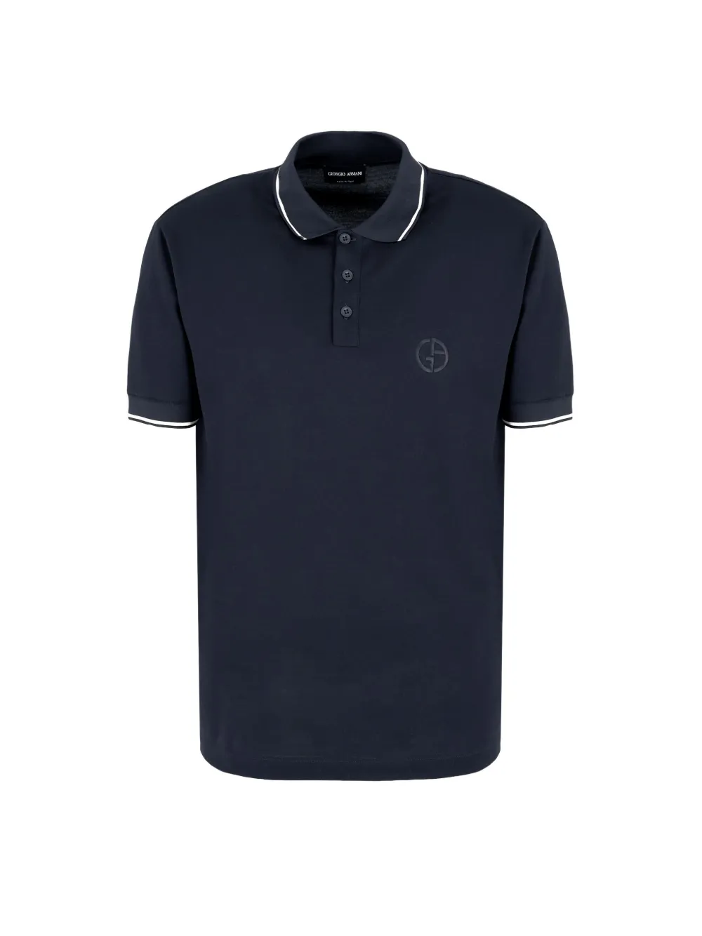 Giorgio Armani logo-embroidered polo shirt - Blauw