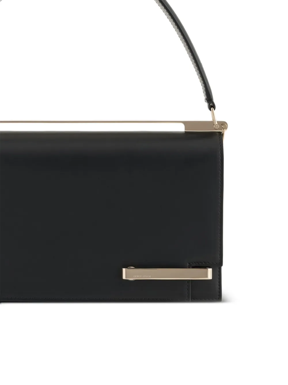 Giorgio Armani Leren schoudertas Zwart