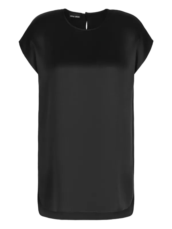 Giorgio Armani Short-sleeve Blouse in Black