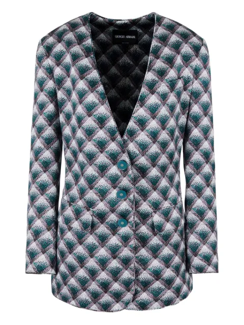 Giorgio Armani geometric-pattern single-breasted blazer