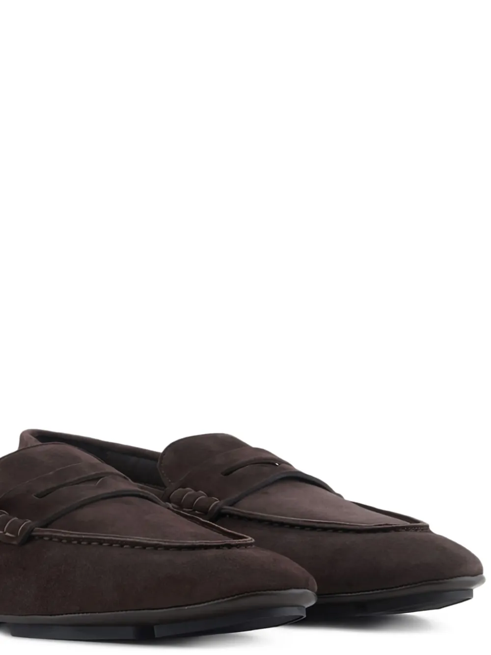 Giorgio Armani Leren bootschoenen Bruin