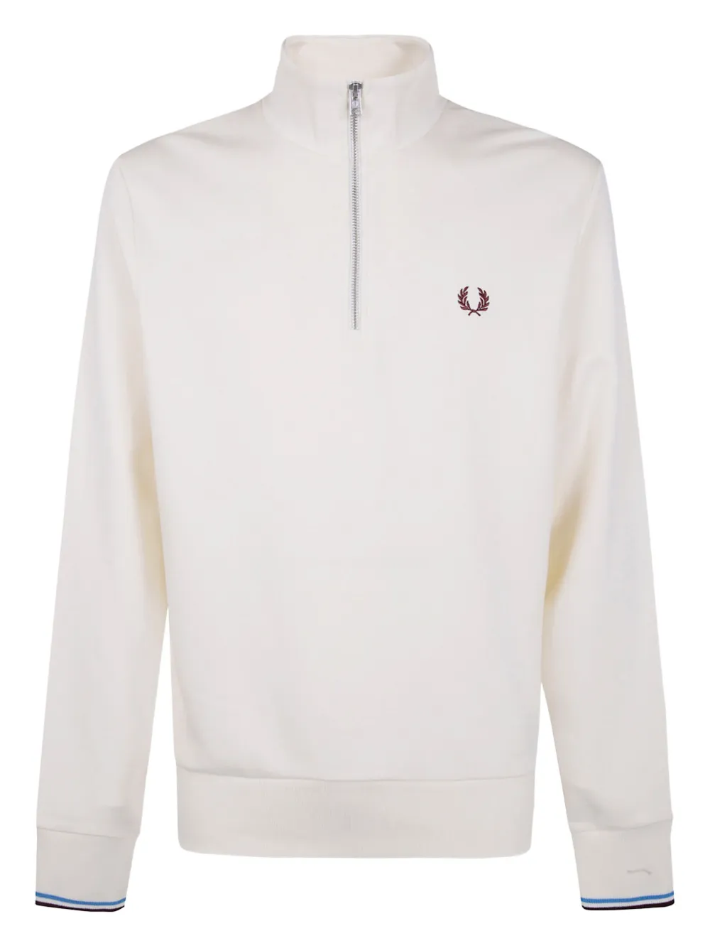 Fred Perry laurel-wreath half-zip sweatshirt | White | Image 1