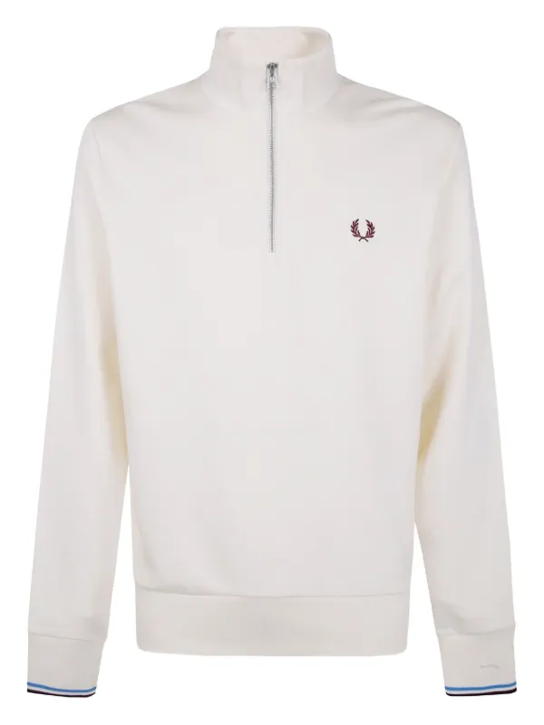 Fred Perry ハーフジップ スウェットシャツ | ホワイト | FARFETCH JP