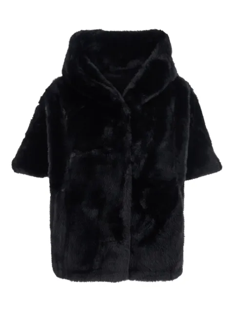 Giovanni Paris hooded short-sleeved coat