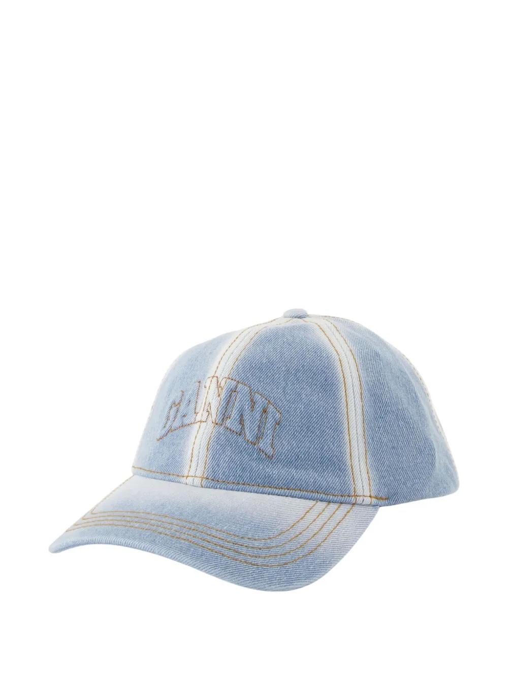 GANNI logo-embroidered denim cap | Blue | Image 1
