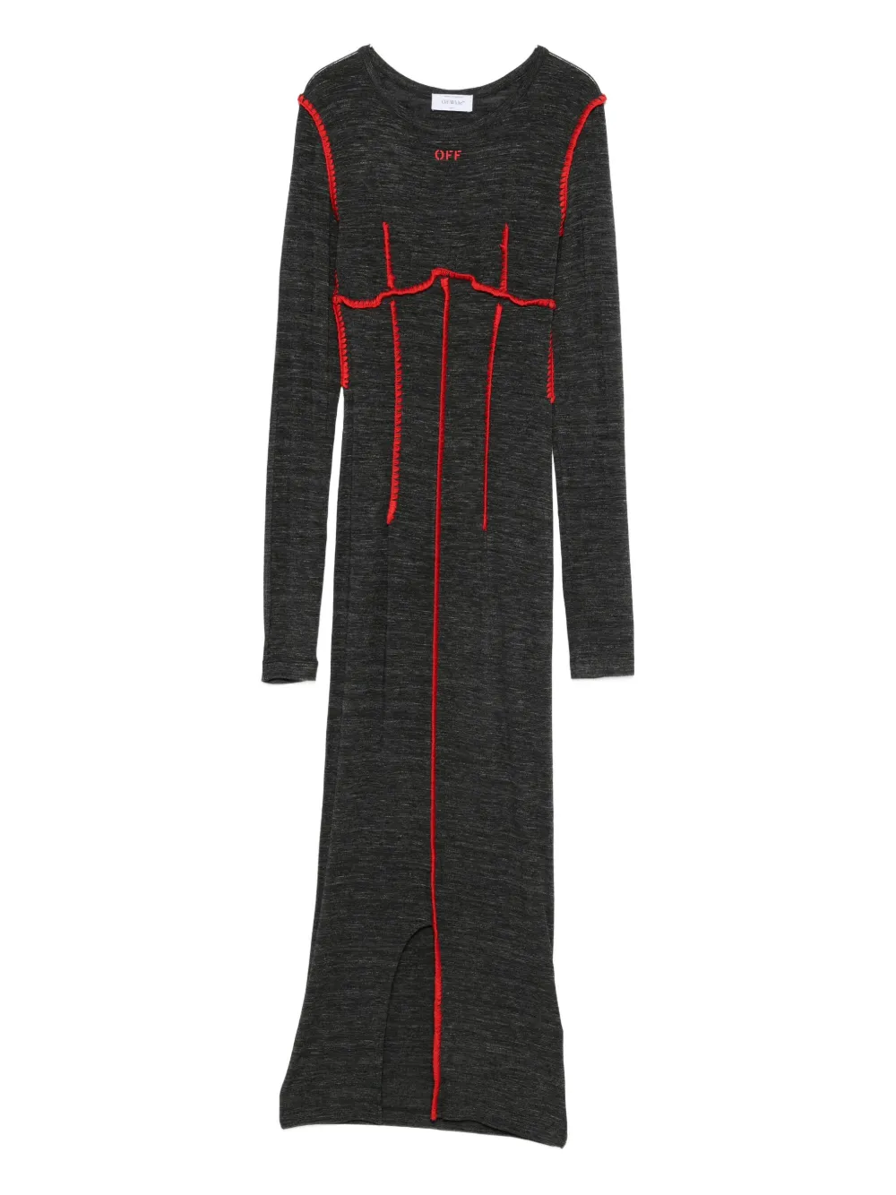 Off-White whipstitch-detail dress - グレー Off-White whipstitch-detail dress - グレー