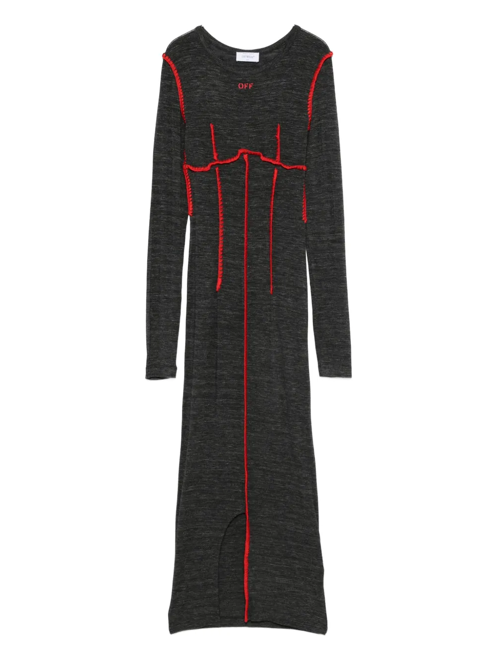 Off-White ウィップステッチ ドレス - グレー Off-White ウィップステッチ ドレス - グレー