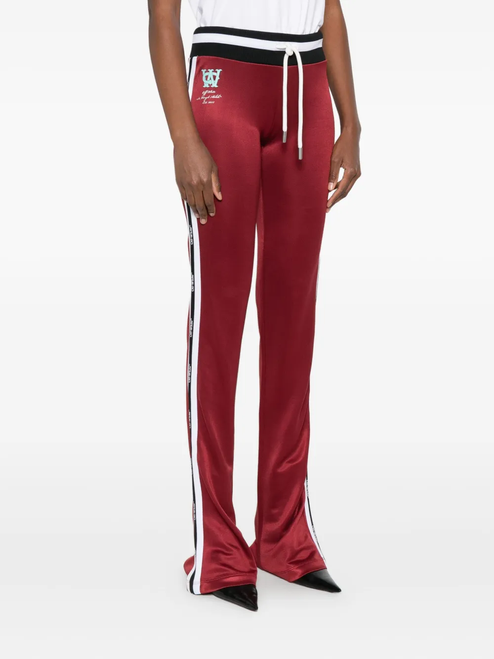 Off-white Logo-detailing Striped Track Pants In Red
