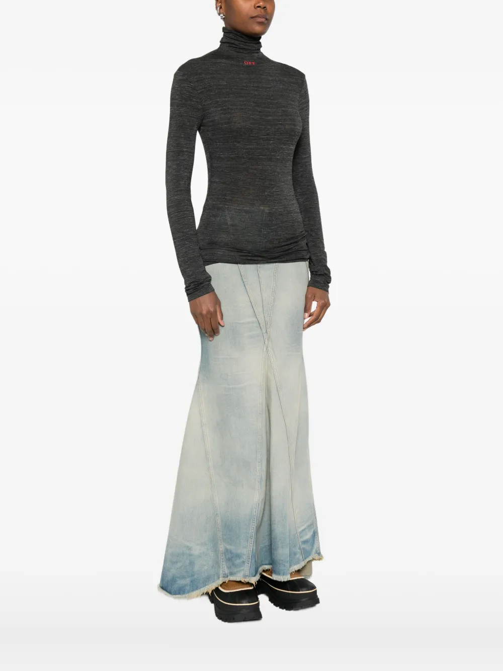 Off-white Roll-neck Sweater In Gray