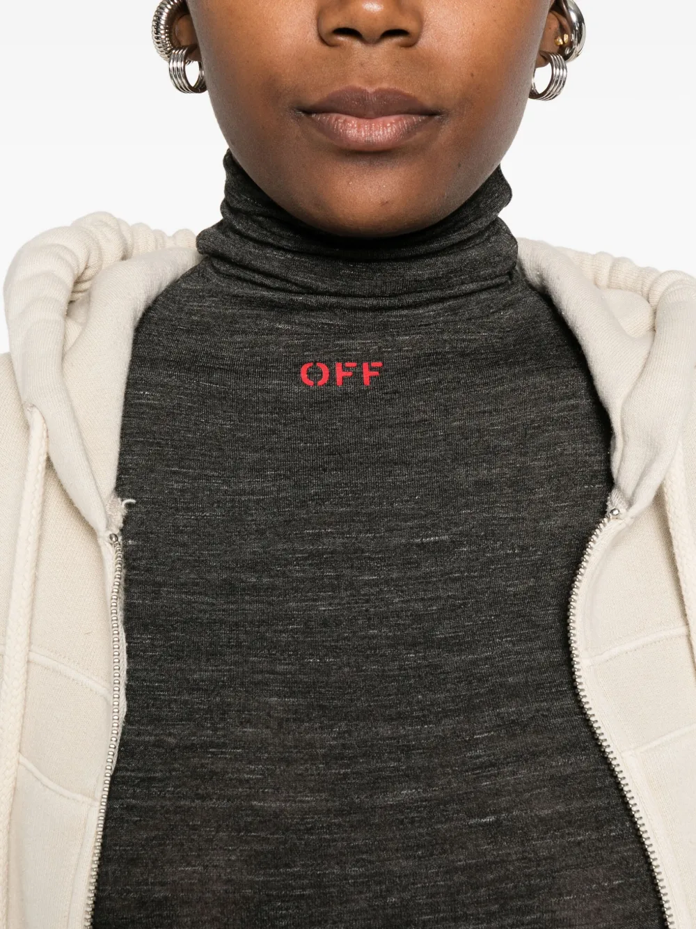 Off-white Roll-neck Sweater In Gray