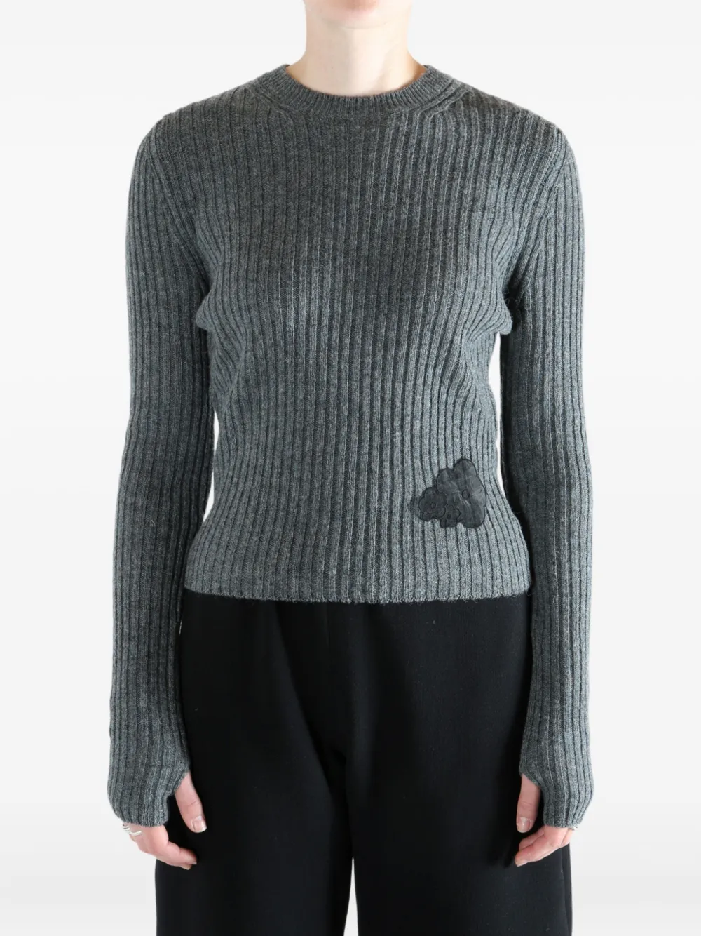 Cecilie Bahnsen Long-sleeved Sweater In Gray