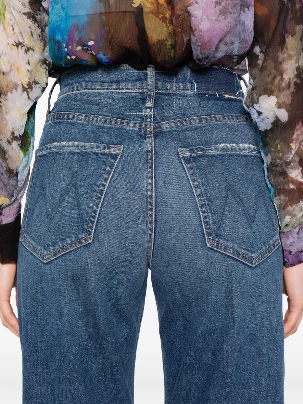 Mother Washed Blue Jeans The Kick It In Blue