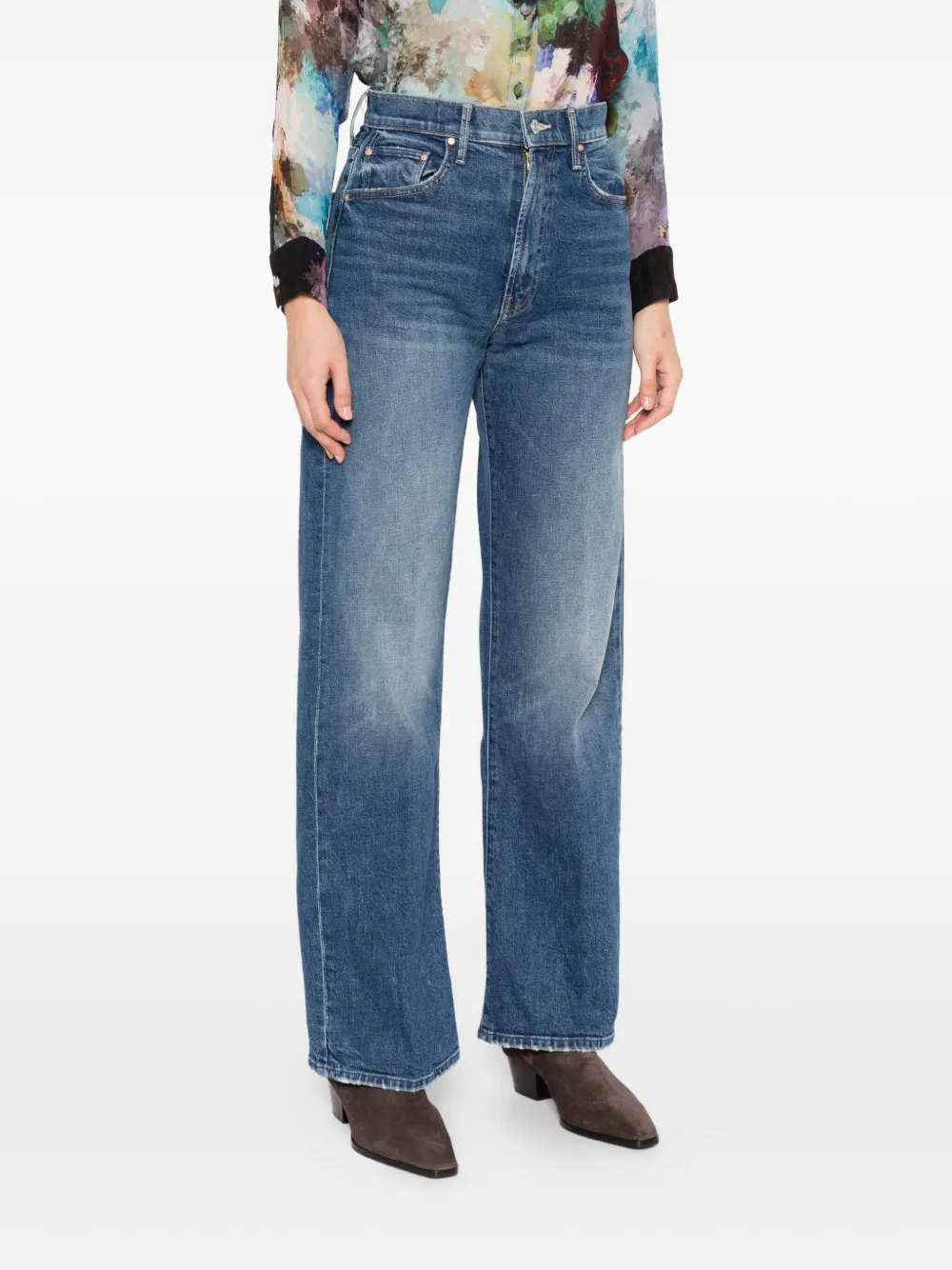 Mother Washed Blue Jeans The Kick It In Blue