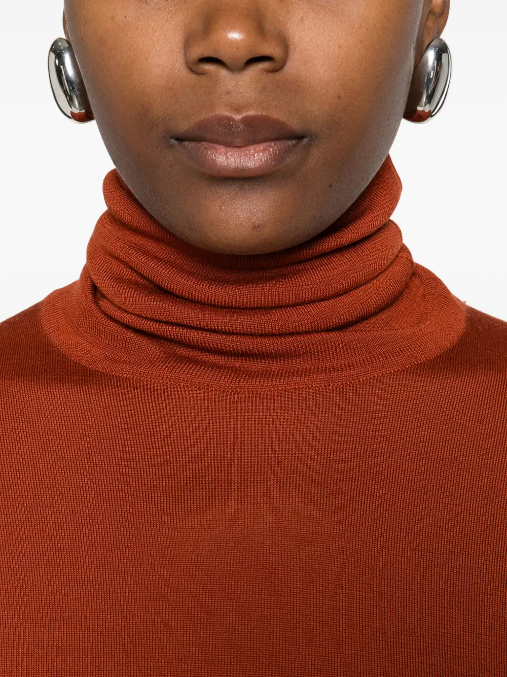 Saint Laurent Long-sleeved Sweater In Red