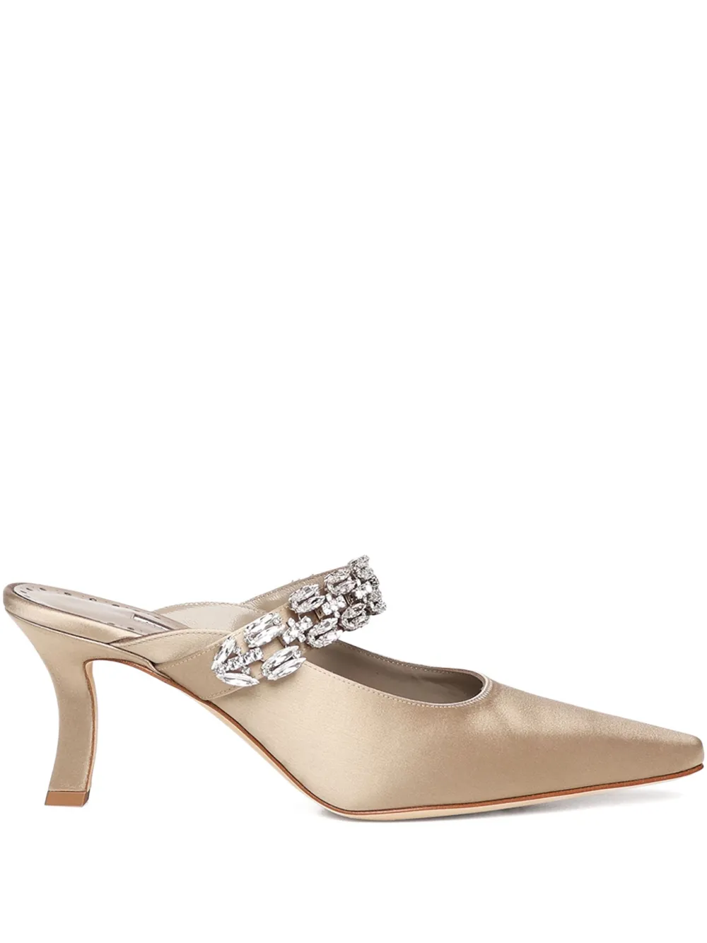 Manolo Blahnik Pumps verfraaid met kristallen Beige