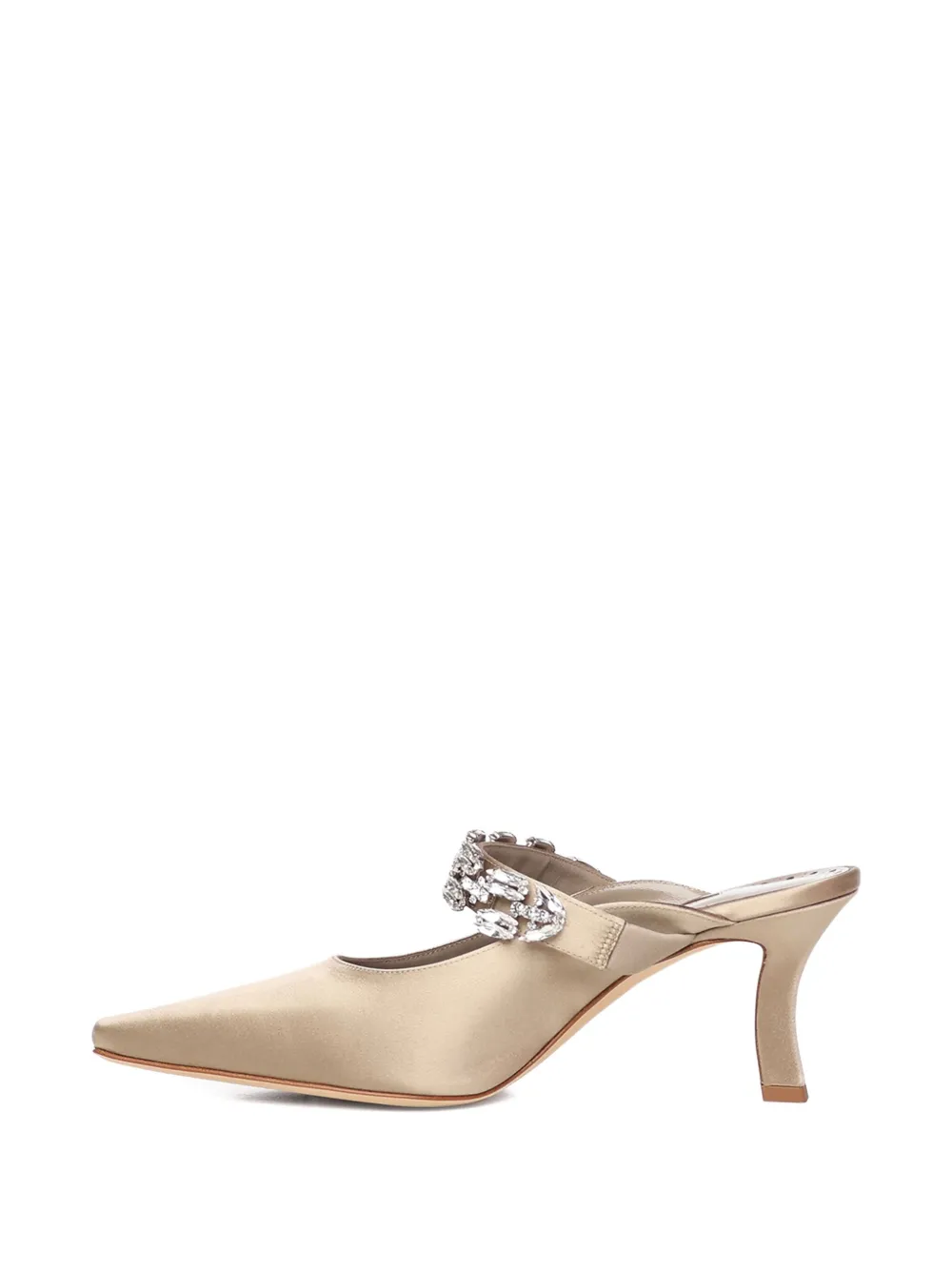 Manolo Blahnik Pumps verfraaid met kristallen Beige
