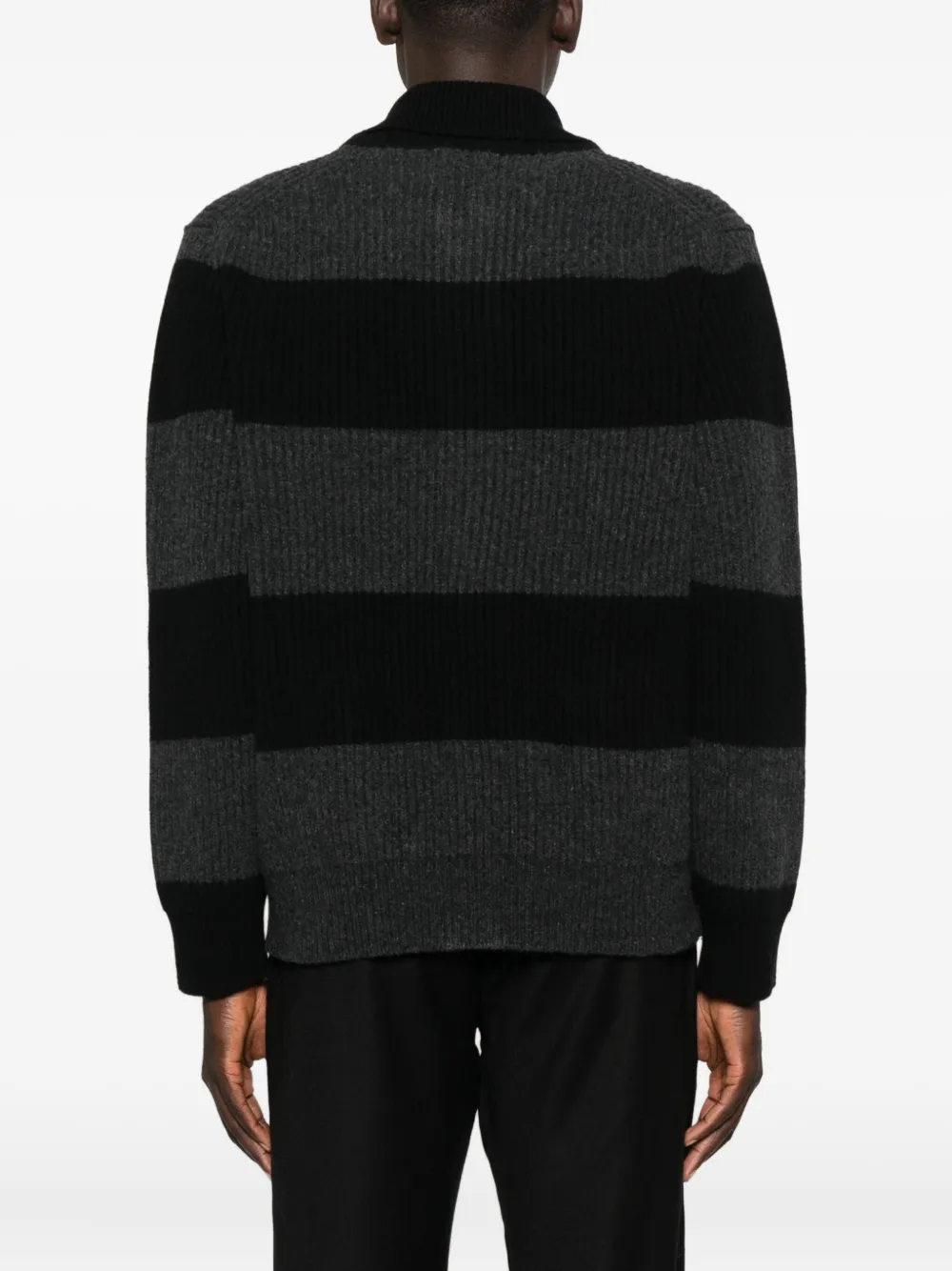 Roberto Collina Gestreept shirtjack Zwart