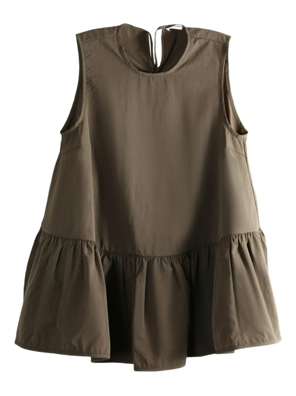Cecilie Bahnsen Ruffled Sleeveless Top In Brown