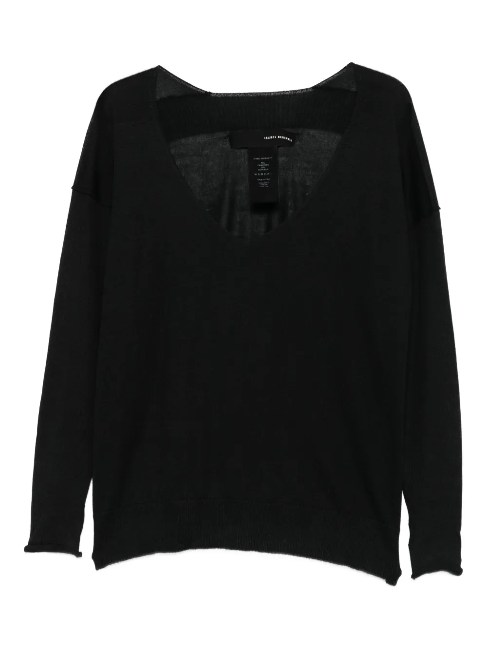 Isabel Benenato suéter con cuello en V | negro | Image 1