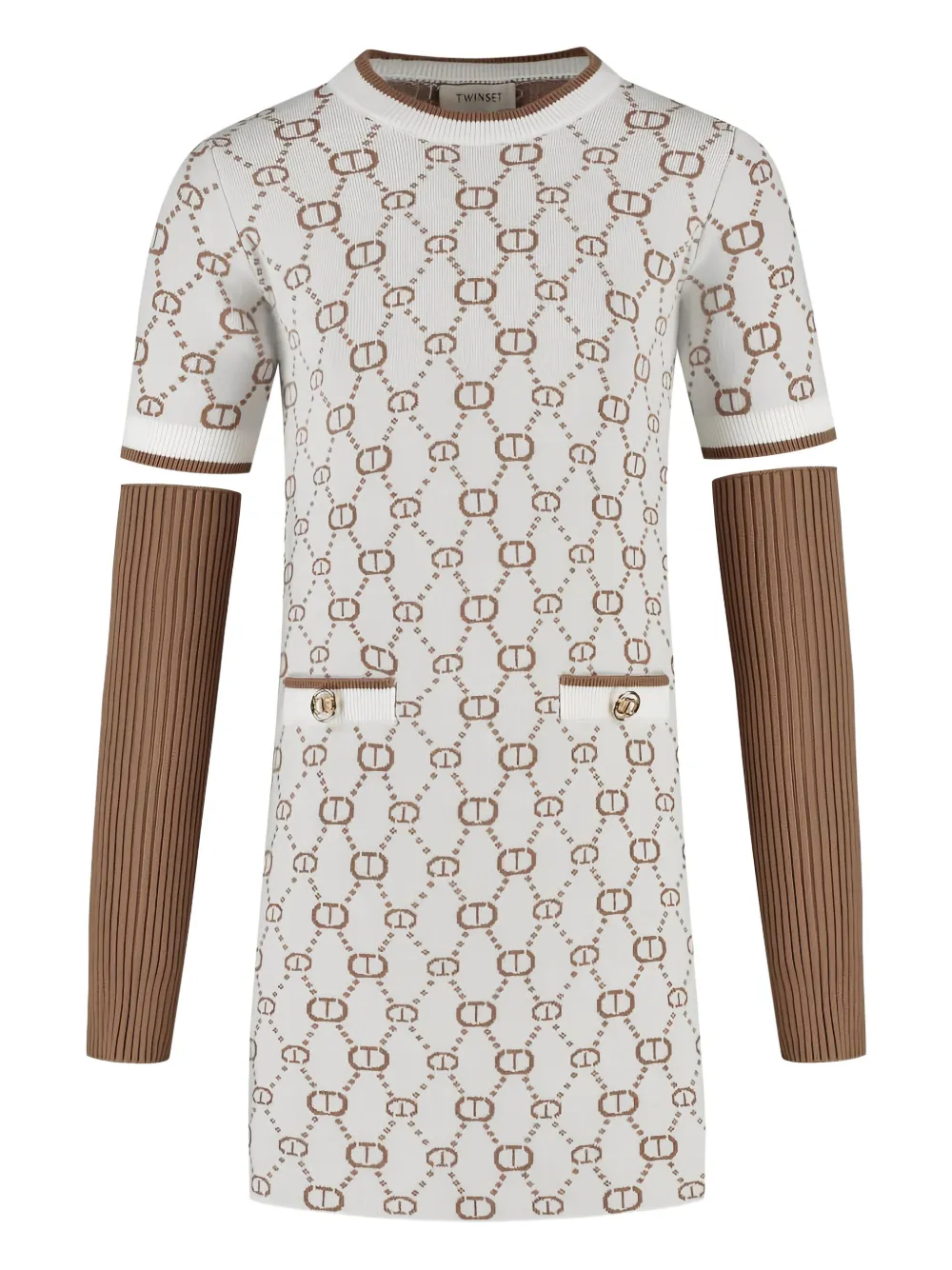 TWINSET Kids monogram-pattern dress | White | Image 1