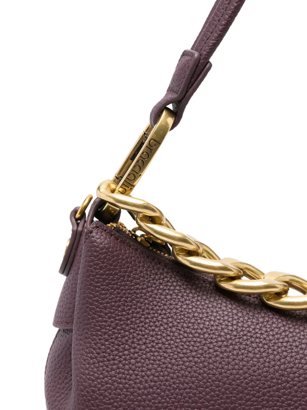 Braccialini Chain-detail Leather Shoulder Bag In Burgundy