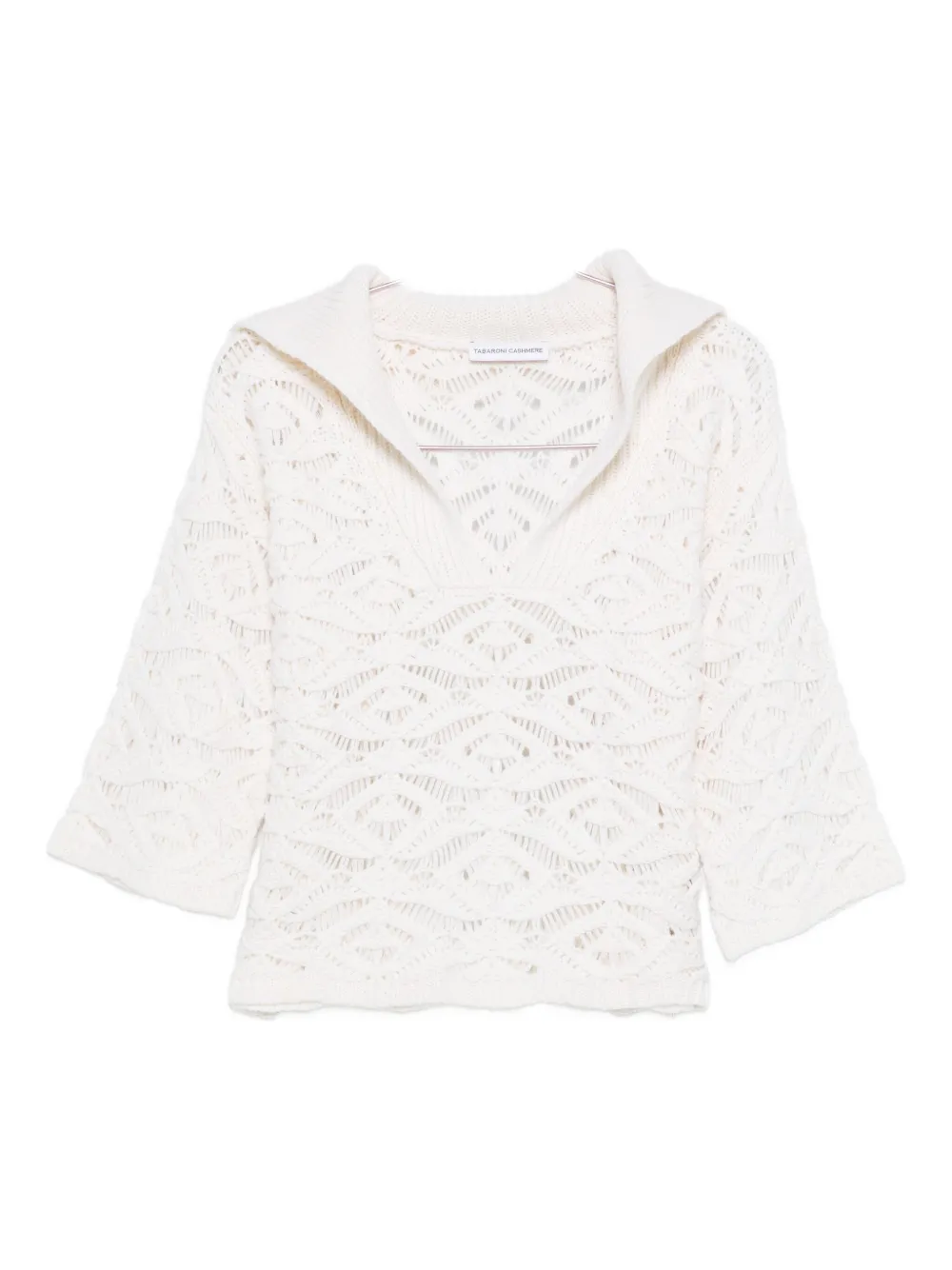 TABARONI CASHMERE open-knit sweater - ホワイト TABARONI CASHMERE open-knit sweater - ホワイト