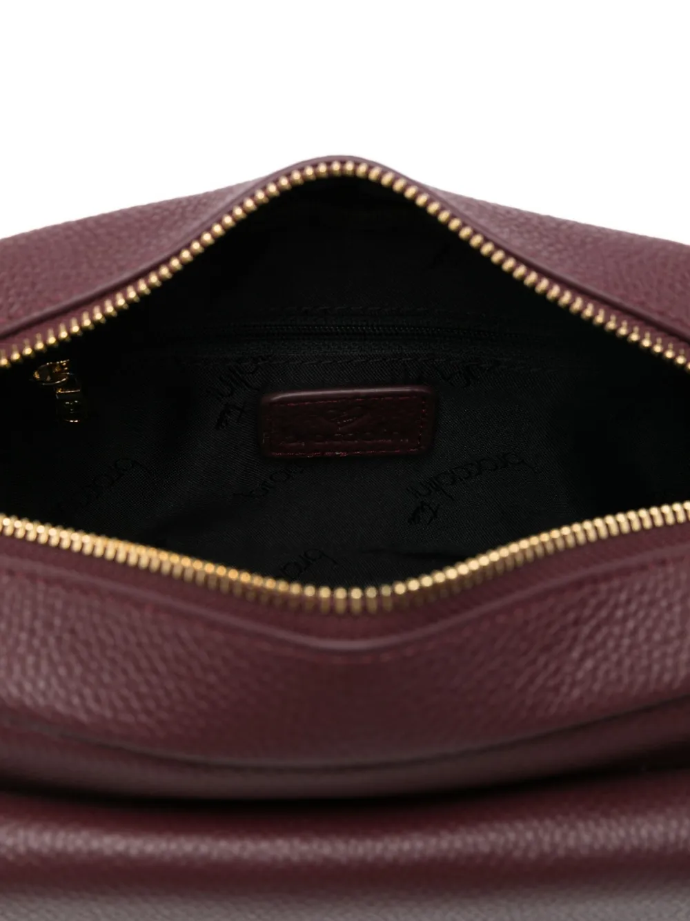 Braccialini Flap-pocket Leather Cross Body Bag In Burgundy