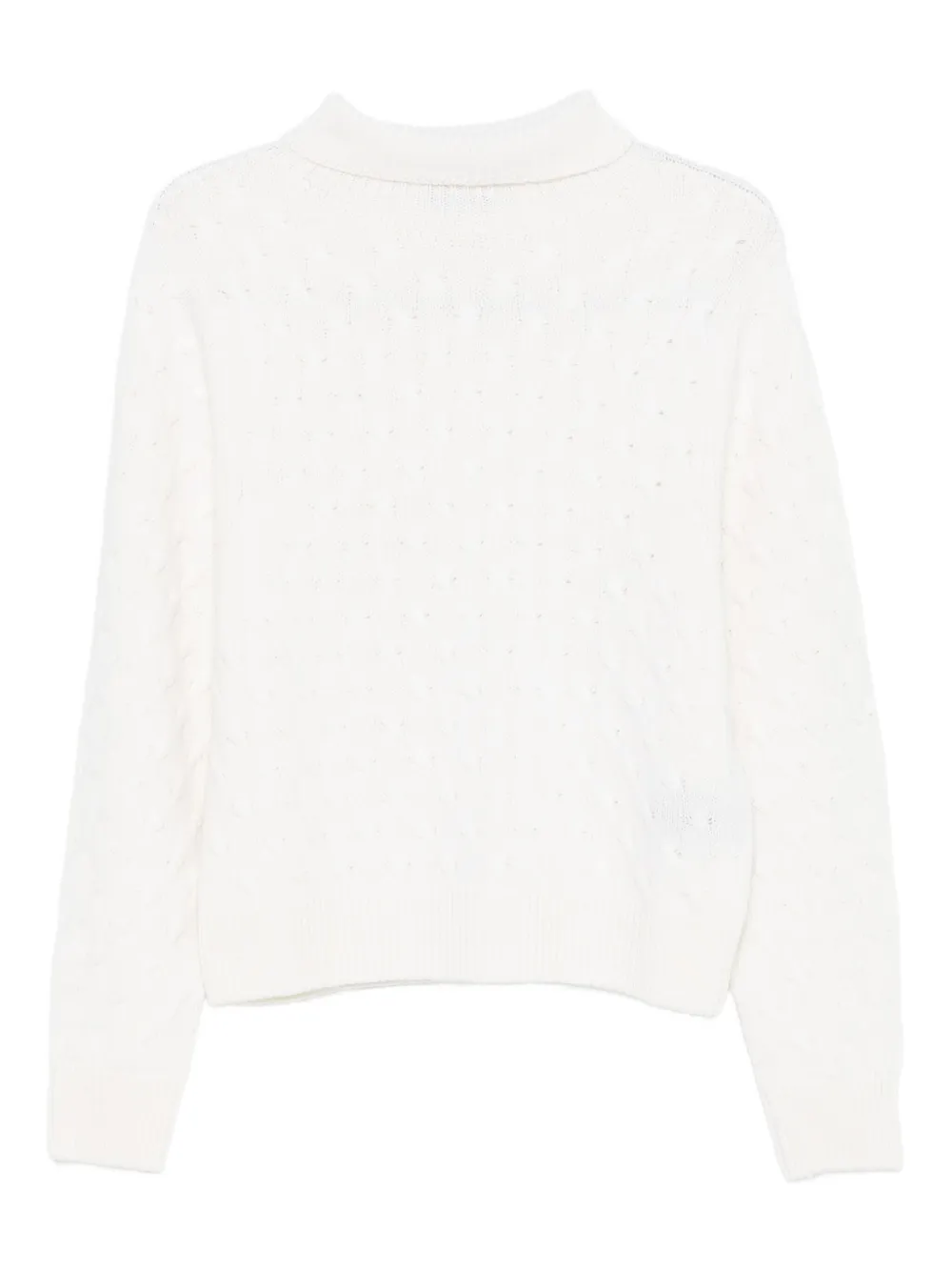 TABARONI CASHMERE cable-knit sweater - Bianco