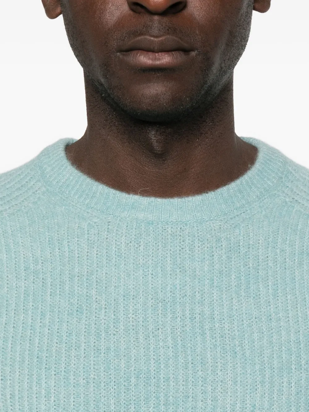 Roberto Collina Geribbelde sweater met ronde hals Blauw