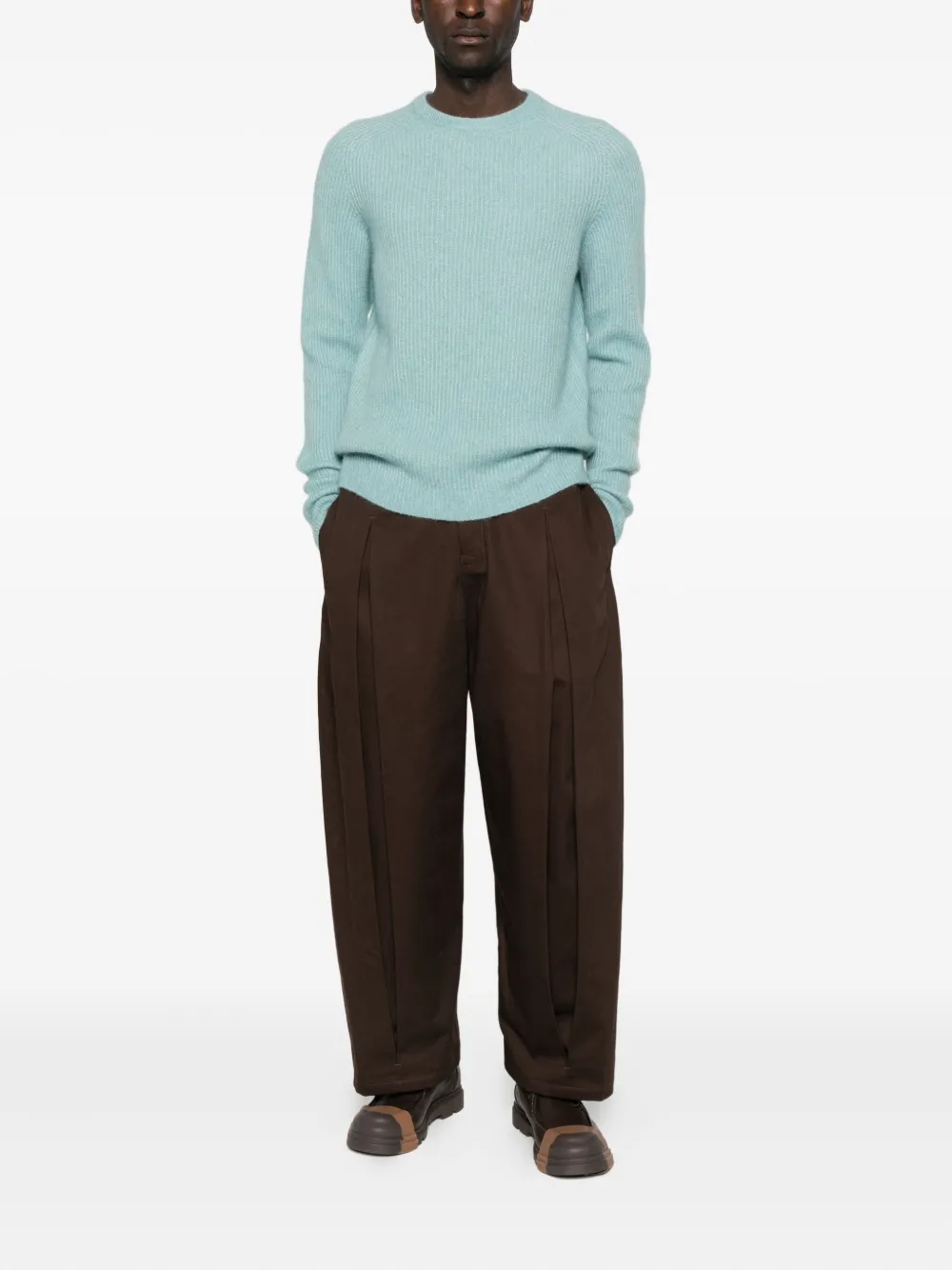 Roberto Collina ribbed crew-neck sweater - Blauw