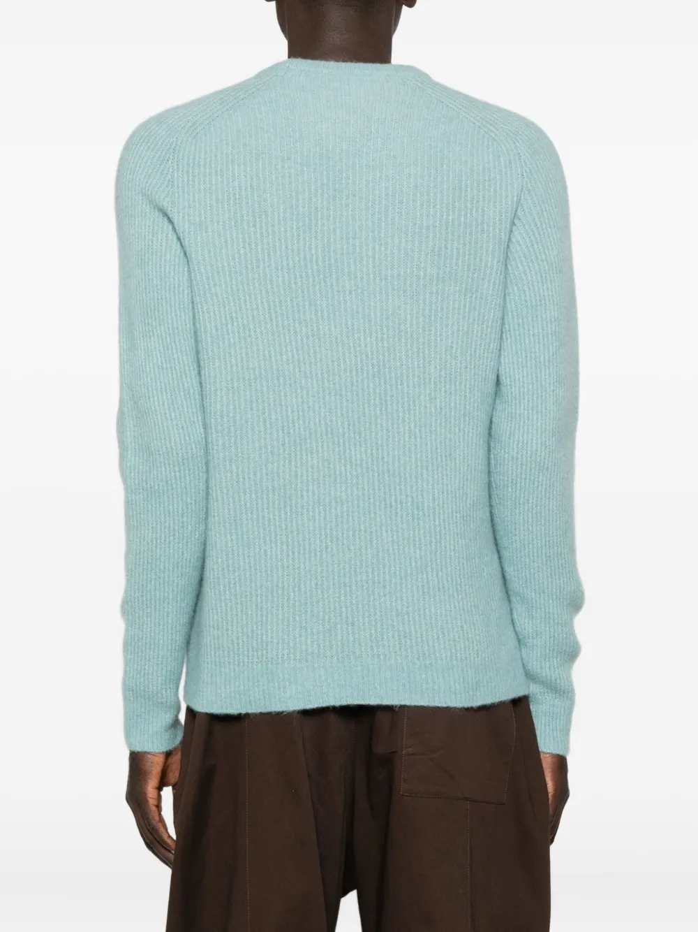 Roberto Collina Geribbelde sweater met ronde hals Blauw