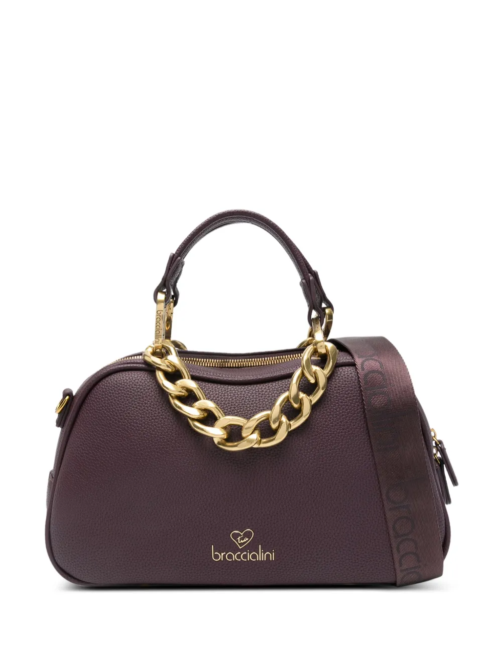 Braccialini totebag i läder | lila | Image 1