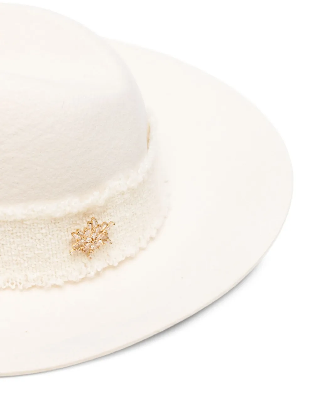 Borsalino Verfraaide vilten hoed Wit