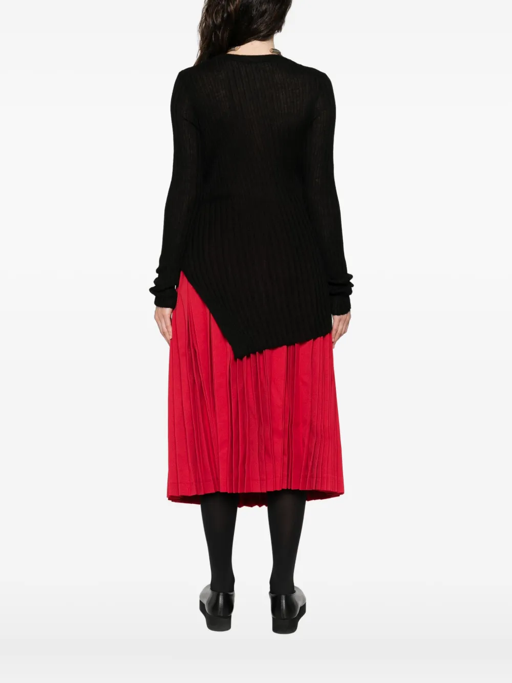 Yohji Yamamoto Ribgebreide trui Zwart