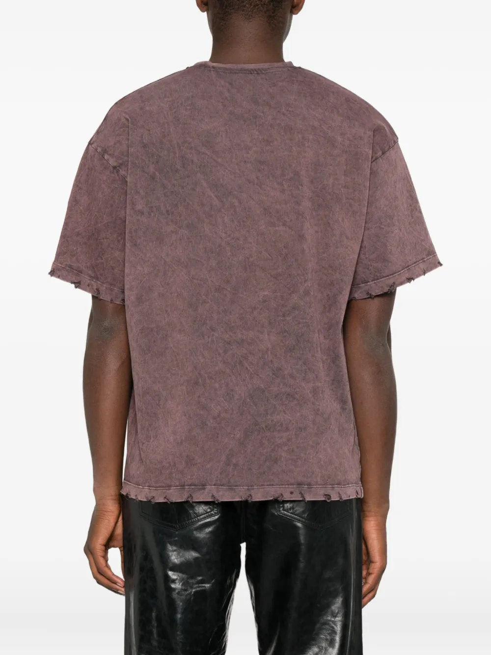 GCDS T-shirt met gerafeld effect en grafische print Rood