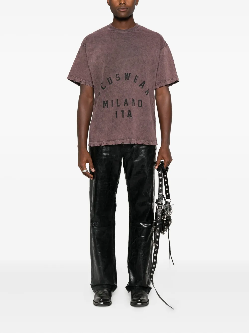 GCDS distressed-effect graphic-print t-shirt | T-Shirts & Jersey Shirts | Image 2