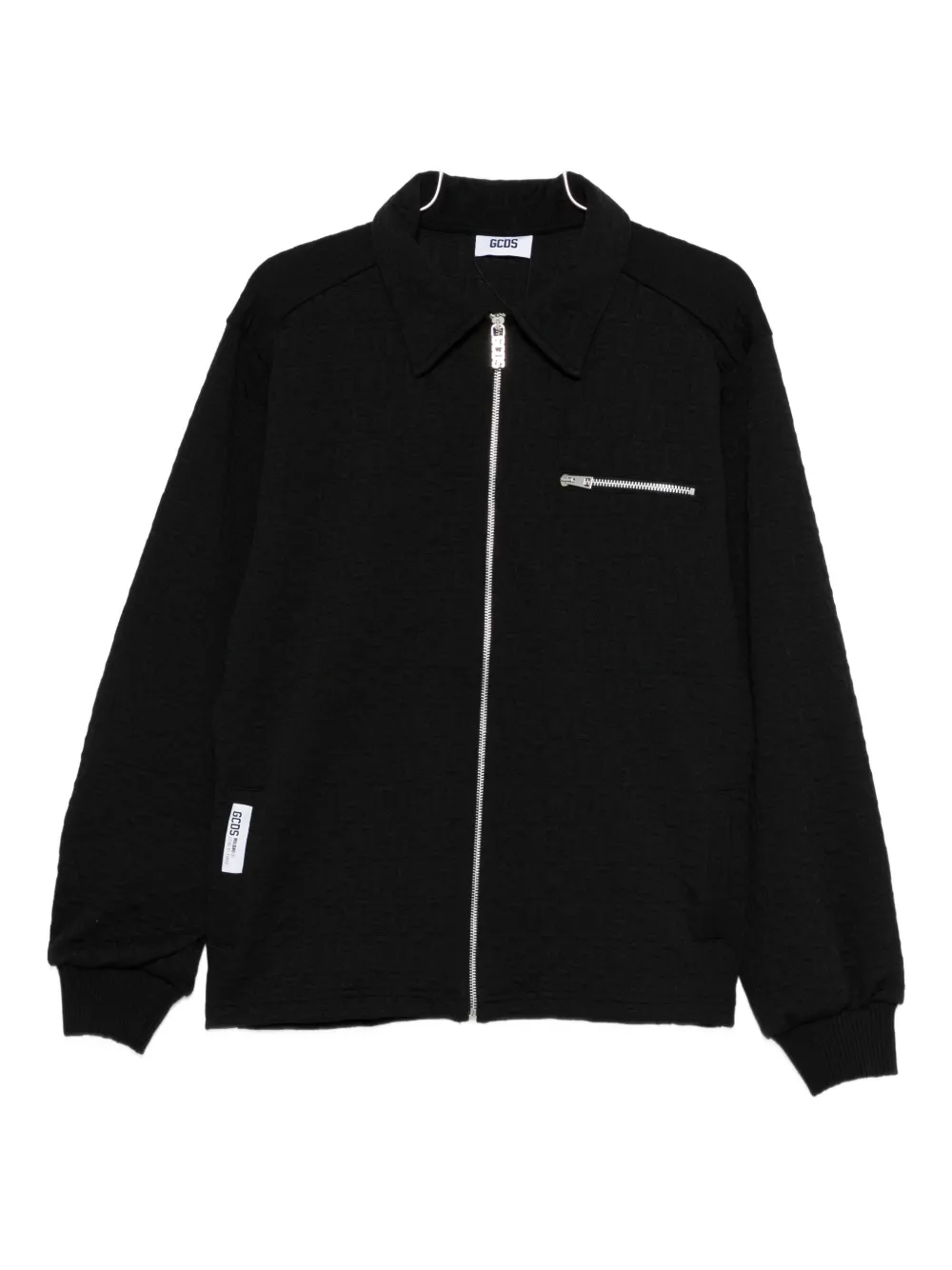 GCDS cotton zip-up jacket - ブラック GCDS cotton zip-up jacket - ブラック