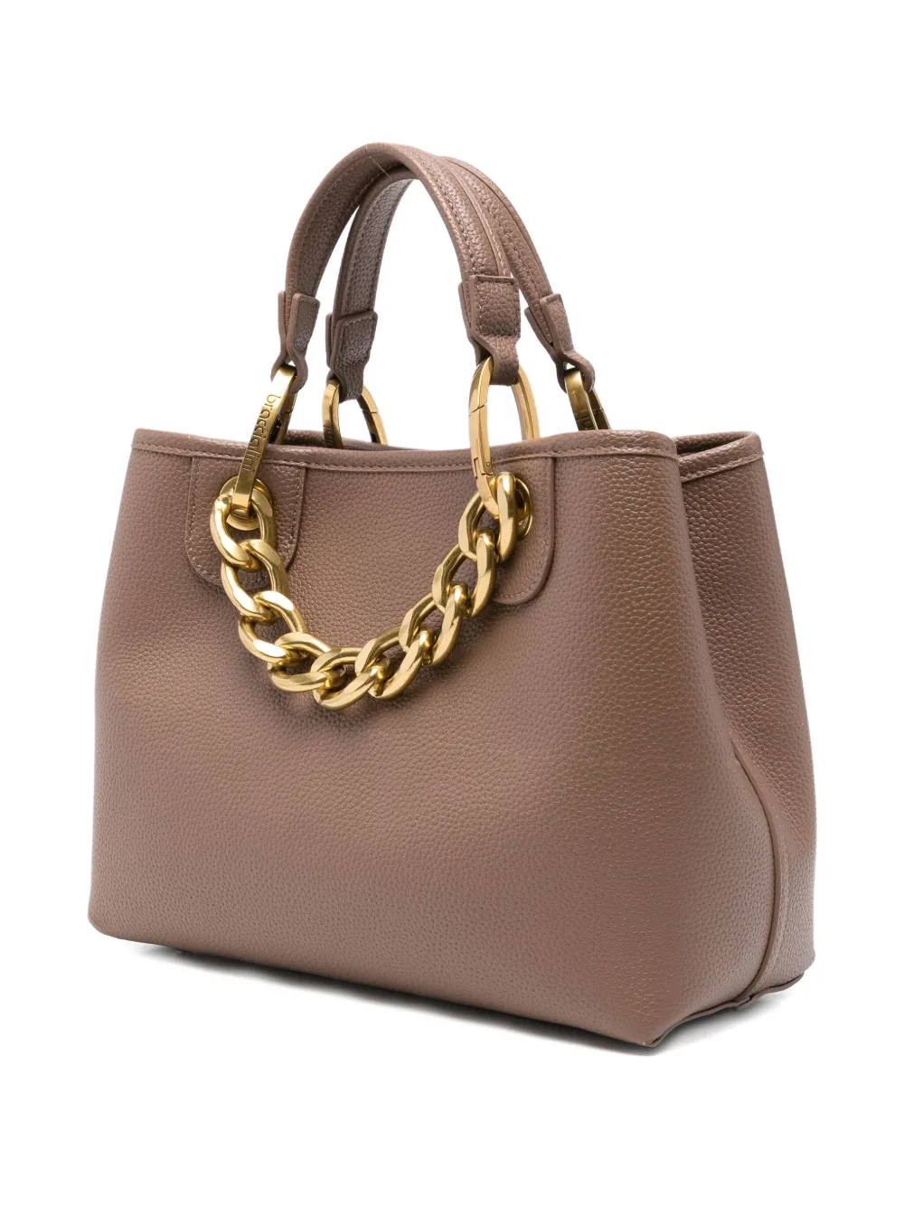 Braccialini Leather Tote Bag In Brown