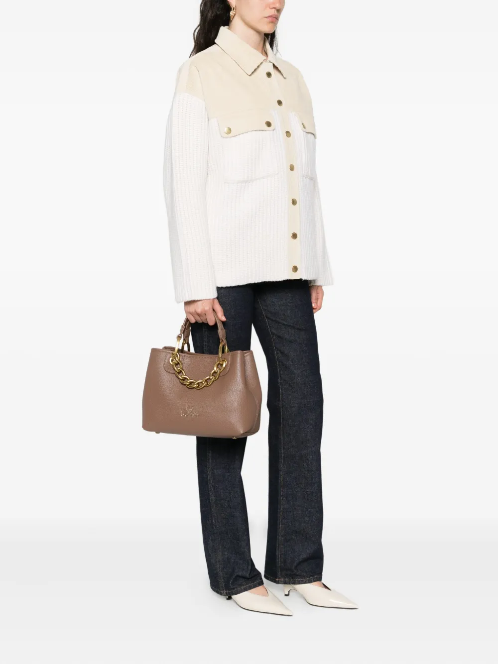 Braccialini leather tote bag - Bruin