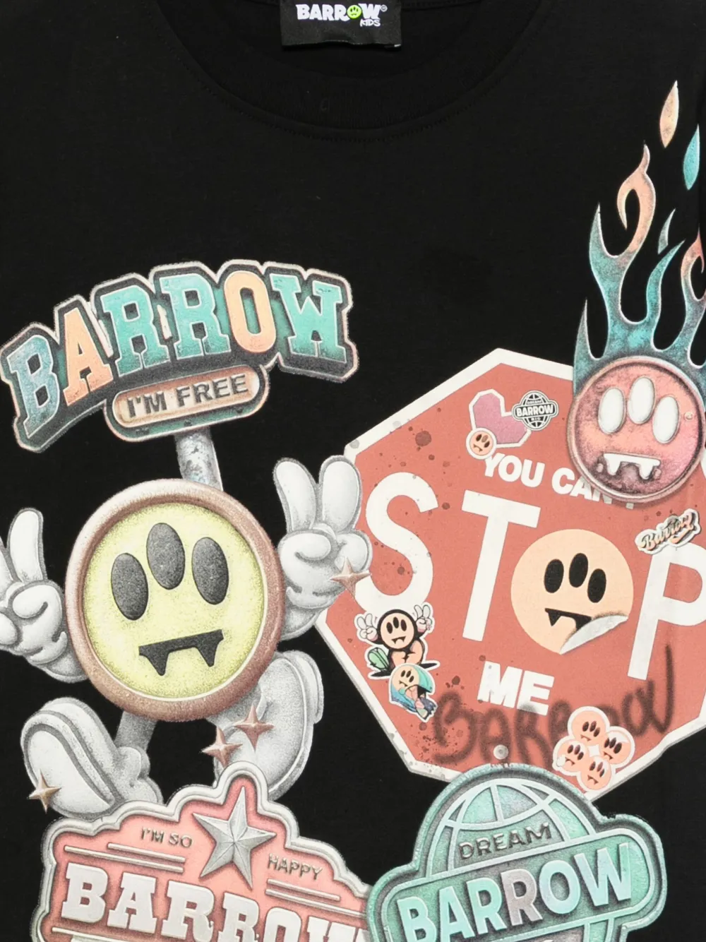 Barrow kids T-shirt met grafische print Zwart