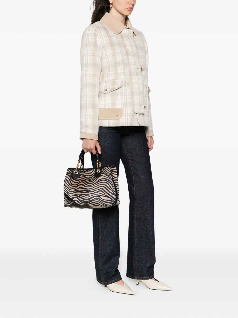 Braccialini zebra-print tote bag - Zwart