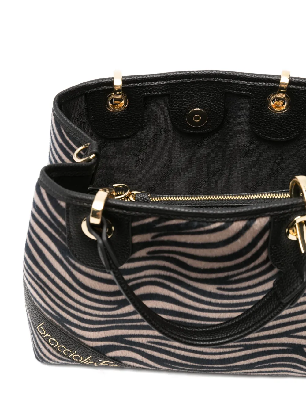 Braccialini Zebra-print Tote Bag In Black