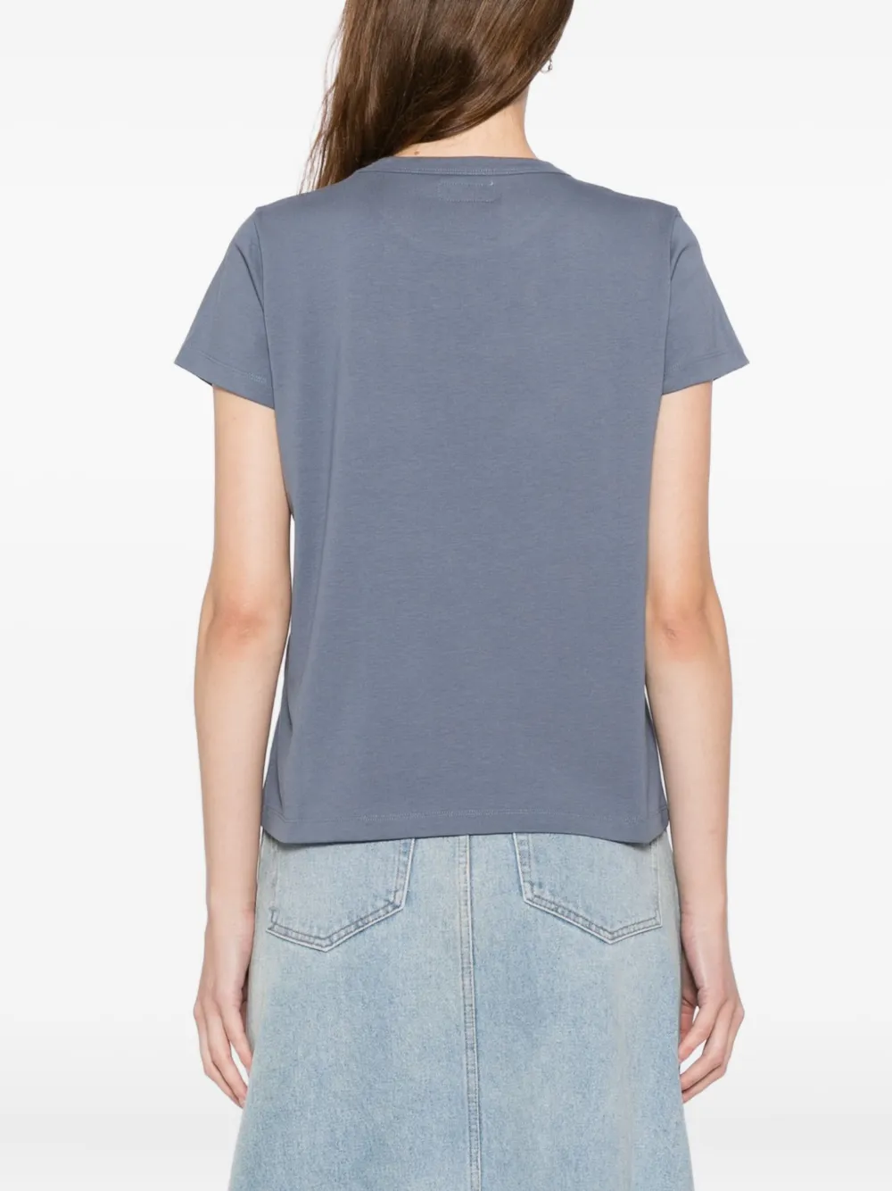 Agnès B. Logo-embroidered T-shirt In Blue