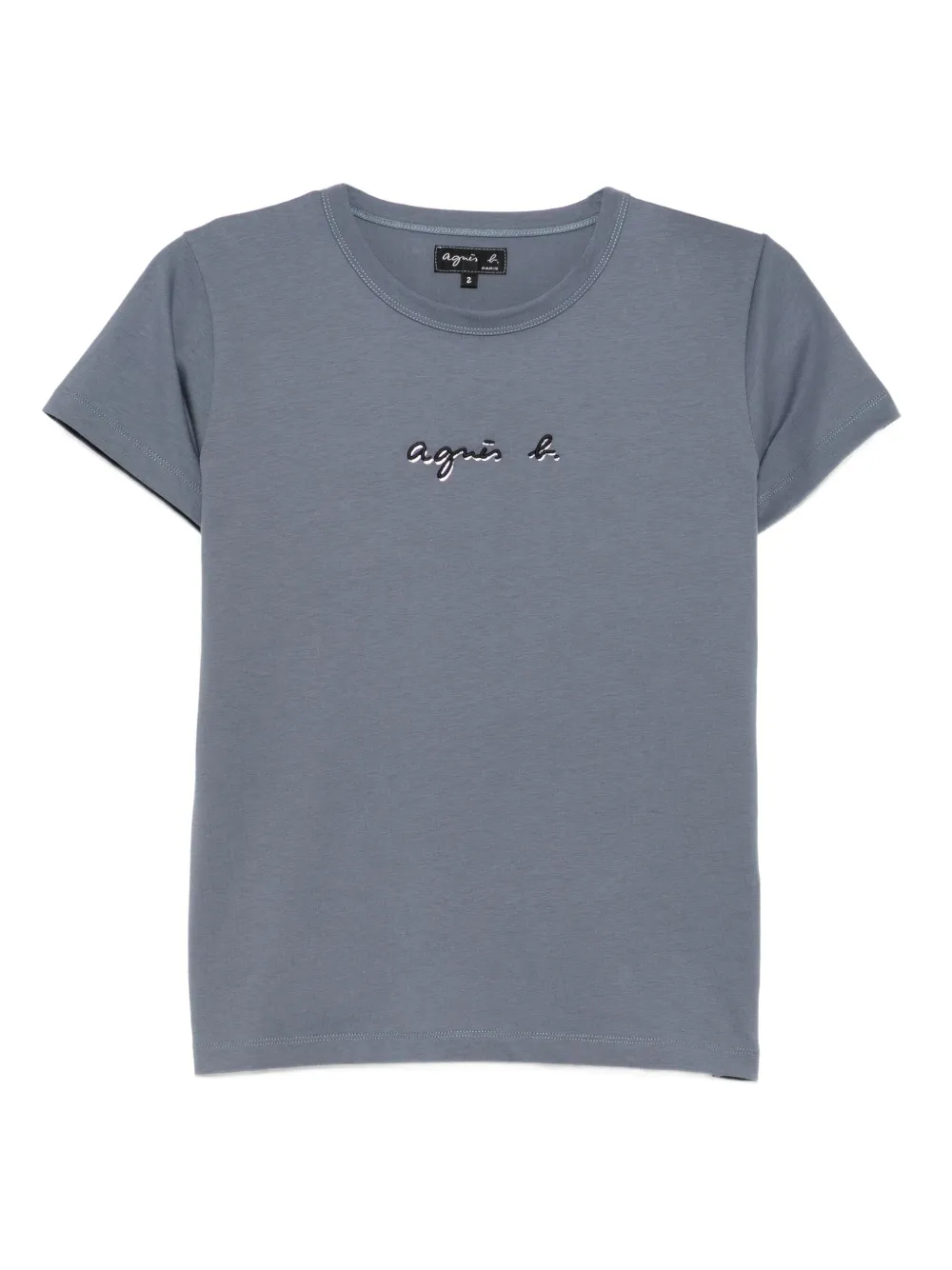 agnès b.  logo-embroidered T-shirt | Blue | Image 1